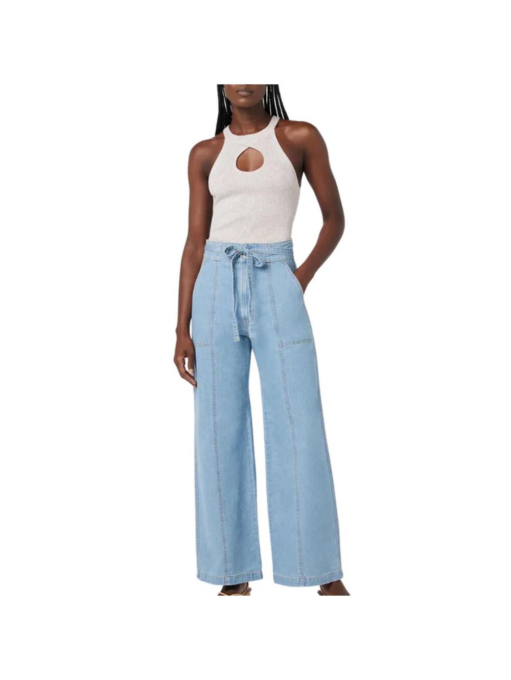 NWT Hudson Tie Waist Wide Leg Barefoot Trouser in First Class Size 28 - Picture 5 of 5